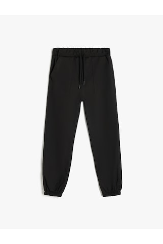 Koton Standart Bel Cepli Düğme Detaylı Basic Jogger Pantolon Siyah 5skb40058tw Siyah
