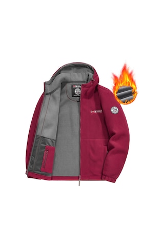 Snapbuy Kapüşonlu, Polar Erkek Ceket Bordo