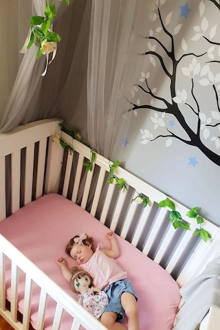 2 Adet 50x90 Cm Anne Yanı Lastikli Penye Kumaş Bebek Çarşafı-pembe