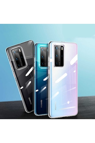Noktaks - Huawei P40 Pro Uyumlu - Kılıf Şeffaf Soft Slim Fitt Süper Silikon Kapak - Şeffaf
