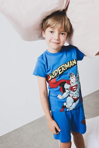 DeFacto Erkek Bebek Superman Pijama Takımı Kısa Kollu Penye Üst Beli Lastikli Şort E1189A525HSBE64