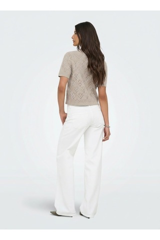 Only Onlsunny S/s Structure Pullover Knt Kadın Beige Kazak - 15350928 Bej