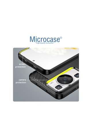 Huawei P60 / P60 Pro Brushed Carbon Fiber Silikon Kılıf - Al3332
