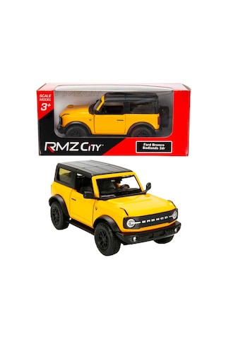 1:32 Rmz City Jeep Serisi Die Cast Çek Bırak Model Araba - Sarı Ford Bronco Badlands 2 Dr