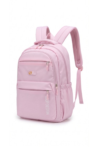 Esvelans Unisex Geniş İç Hacimli Çok Bölmeli Günlük Ve Okul Sırt Çantası Açık Pembe