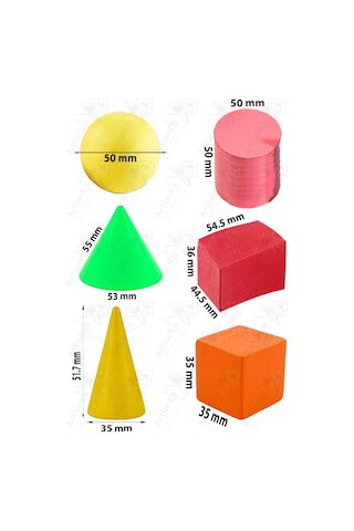 Geometrik Cisimler Ve Şekiller 1 Paket Matematik Ders Materyali 10 Parça Prizma Küp Silindir Küp Koni Üçgen Piramit