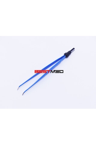 Bipolar Ucu Eğri Düz Penset 18Cmx1Mm Bipolar Penset Koter