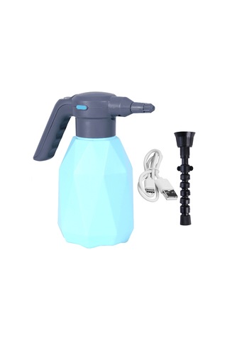 Jeehugo 2l Usb Şarjlı Elektrikli Sprey Botu, Jant Süpürgesi, Bahçe Sulama, Ev Temizliği, Nemlendirme Aleti - Mavi + Universal Başlık