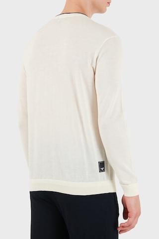 Emporio Armani % 100 Yün Regular Fit Bisiklet Yaka Kazak Erkek Kazak Em006225 Af27805 U0003 Beyaz