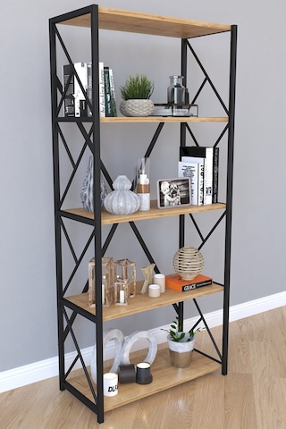 5 Raflı Metal Kitaplık Ofis Rafı Çok Amaçlı Metal Raf