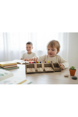 Ahşap Montessori Toplama & Çıkarma Eğitici Abaküs Seti 1 Den 10 A Matematik Öğrenme Oyuncağı