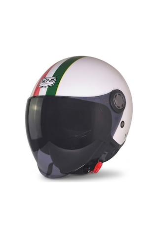 Fr612 Italy Motosiklet Kaskı Güneş Vizörlü Yarım Açık Motorcu Kask Çok Renkli