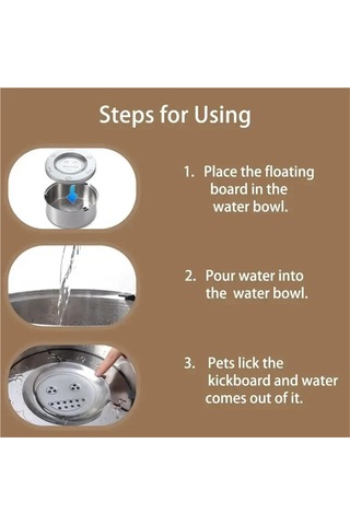 Jıalan 3l Paslanmaz Çelik Köpek Yüzen Kase, Hiçbir Dökülme