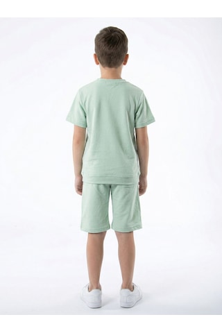 Xo Kids Erkek Çocuk Yazlık 2li Alt Üst Takım Tişort + Şort 8-14 Yaş 4221 Mint