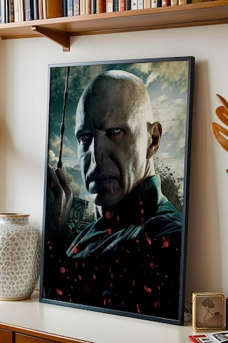 Lord Voldemort Mürver Asa Çerçeveli Tablo - Lüks Harry Potter Karanlık Lord Karakter Duvar Dekoru Siyah