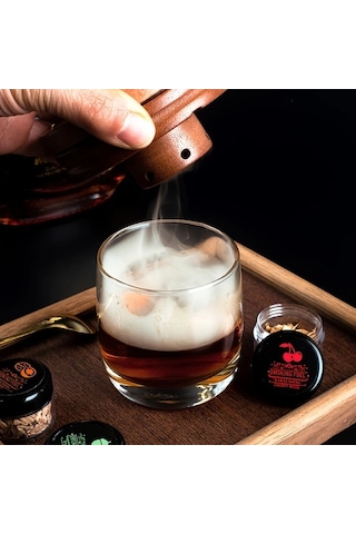 Honeybeeshop 1 Takım 5 Lezzet Ahşap Çip Isıtıcı Duman Kit Viski Şarap Ve Et İçin Erkek Hediyesi