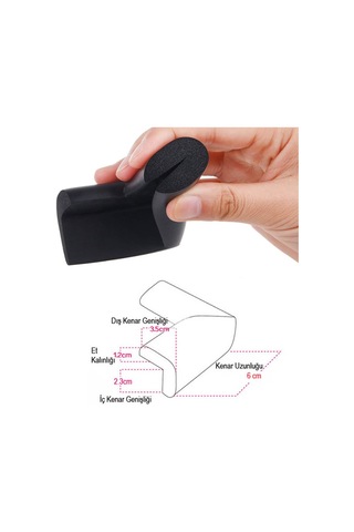 Evokids Kauçuk Köşe Koruyucu Siyah 4'lü Çok Renkli