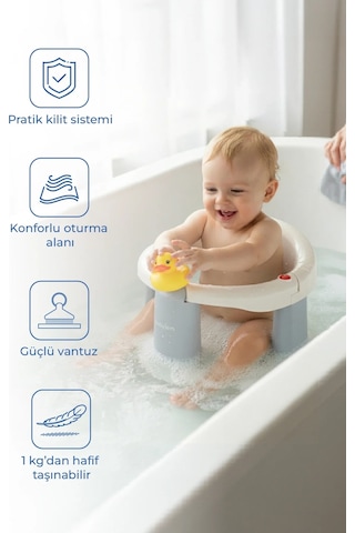 Babyjem Önden Açılır Banyo & Mama Oturağı Kum Beji