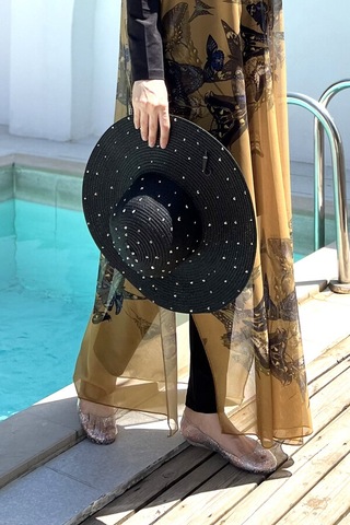 Remsa Taşlı Hasır Şapka Rş-96 Siyah Siyah