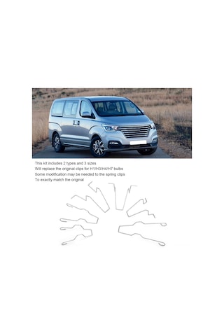 Reedark 6 Adet H1/h3/h4/h7 Far Ampulü Sabitleme Yay Klampleri Seti - Çelik Malzeme,  Yerine Değiştirme