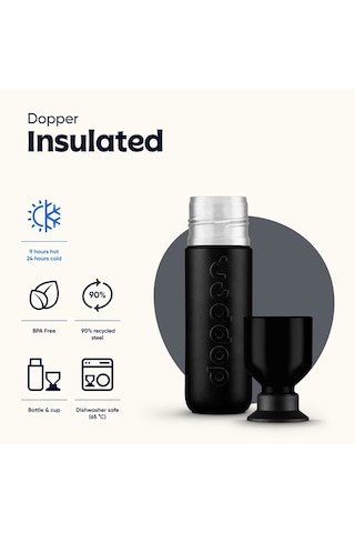 Dopper Insulated Yalıtımlı Termos Şişe 350 Ml - Gece Siyahı Siyah