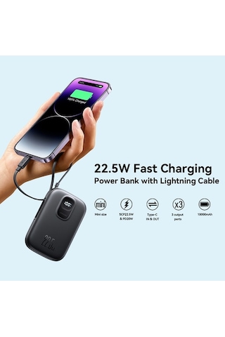 Tongxida Joyroom Jr-pbf18 10.000mah 22.5w Hızlı Şarj Güç Bankası Siyah