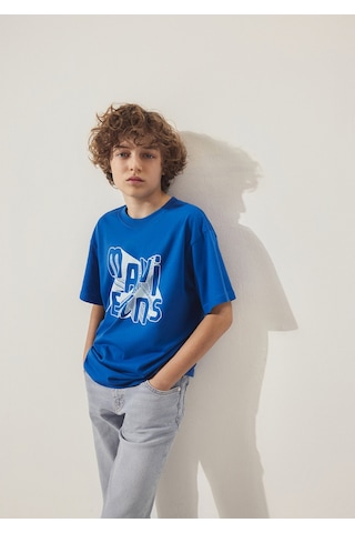 Mavi - Mavi Jeans Baskılı Mavi Tişört 6610281-82491 Mavi