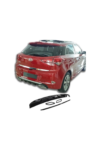 Hyundai İ20 Difüzör Parlak Siyah Egzoz Görünüm 2014 2015 2016 2017 2018 Arka-difizör-bodykit-ek