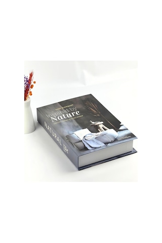 Bak Gel Al Kitap Görünümlü Dekoratif Kutu, Iskandinav Tarzı Kitap Şeklinde Saklama Kutusu, Ev Dekorasyonu, Modern Ev Dekorasyonu- Natural Life - Dvdktpkt010