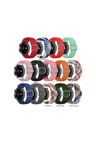 Samsung Galaxy Uyumlu Watch 3 45Mm Gear S3 46Mm Kordon Örgü Tokalı Kordo
