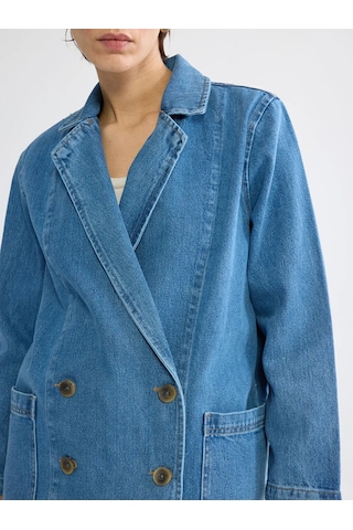 Lc Waikiki Lacivert Kruvaze Yaka Kadın Jean Blazer Ceket