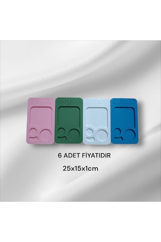 Ahşap Boyalı-vernikli Beyaz Kahve Sunumluk 6 Adet