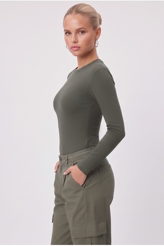 Ritnice Kadın Main Lux Touch Yumuşak Doku Koyu Haki Bluz
