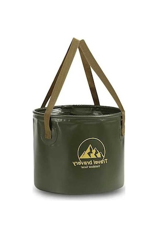 Pazly Yeşil Taşınabilir Piknik Litre Kovası Katlanır Kapasiteli Kamp Hava Depolama Çok Büyük Amaçlı Açık 10 Bu Yeşil