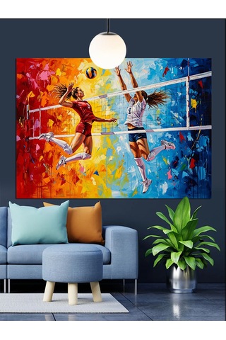 Voleybolcunun Smacı Dekoratif Kanvas - Mdf Ahşap Tablo