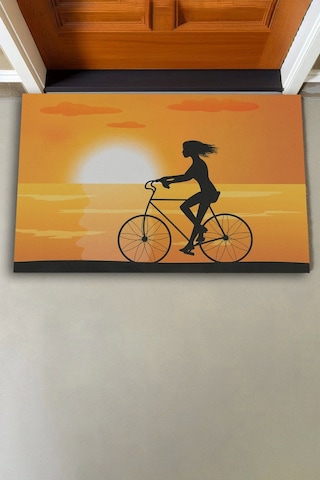 Valerine Life Özgürlüğün İzinde Sarı Renkli Welcome Hoş Geldiniz Kapı Önü Paspası 45x70cm Kahverengi