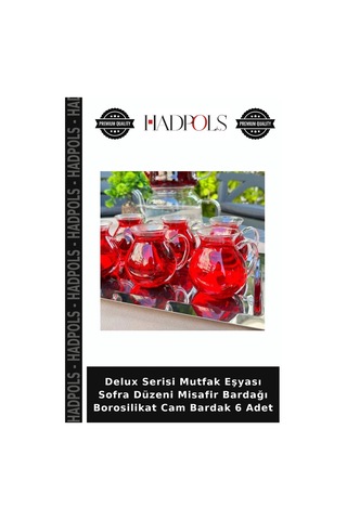 Delux Serisi Mutfak Eşyası Sofra Düzeni Misafir Bardağı Borosilikat Cam Bardak 6 Adet Şeffaf