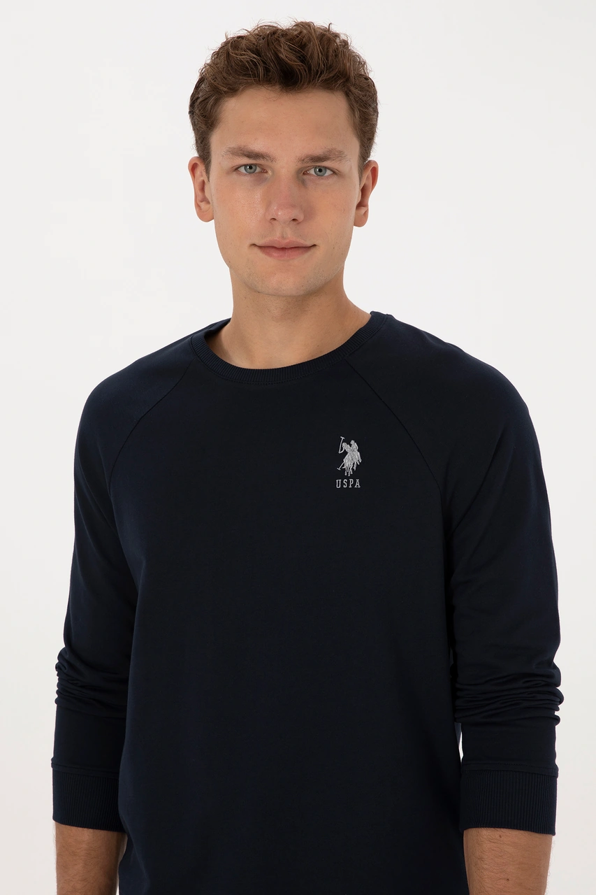 U.S. Polo Assn. Erkek Regular Fit Bisiklet Yaka Lacivert Basic Sweatshirt 50308103-VR033