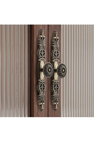 Ambition No.0419 2 Adet Antika Pirinç Uzun Tip Çekmece Çekeceği, A