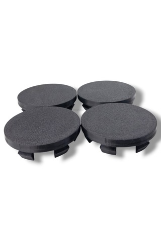 4'lü Set 58 Mm Dış Çap 55 Mm İç Çap Siyah Logosuz Jant Göbeği Kapağı