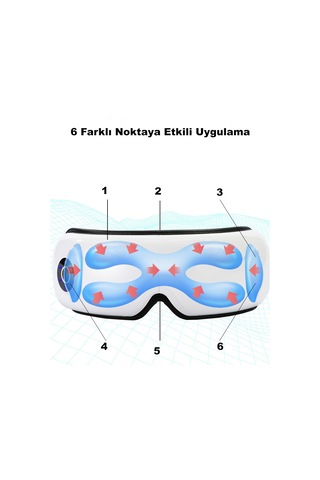 TechTic Bluetooth Müzikli Göz Masaj Aleti Dinlendirici Isı Destek Beyaz