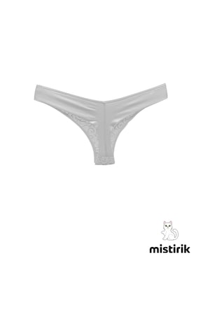Masara Model Tanga Desenli Ve Esnek Spor Külot Beyaz Renk Beyaz