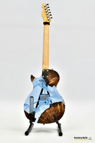 Elektro Gitar Custom Epoksi & Yıllanmış Ağaç Kişiye Özel Mavi