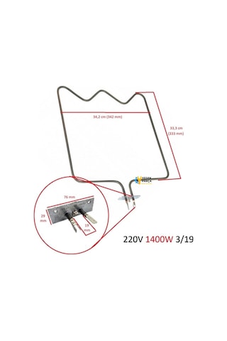 Arçelik Uyumlu 9770sepı Fırın Alt Rezistansı 262900002 1400 W Ölçülere Dikkat Ediniz