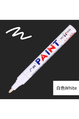 Aubyhe Beyaz Gn-110 Ofis Marker Kalemi - Tamir, Taş, Siyah Kart, İmza Ve Lastik İçin Dayanıklı Renkli Kalem Diğer