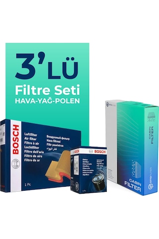 Bosch Opel Astra H 1.6 105 Hp Filtre Bakım Seti (2005-2011) 3 Lü
