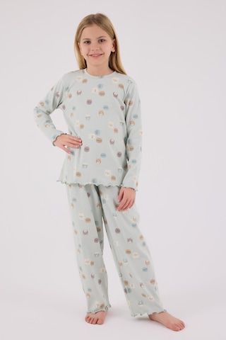 Rolypoly Kız Çocuk Uzun Kol Pijama Takım Açık Yeşil-1756 Yesil