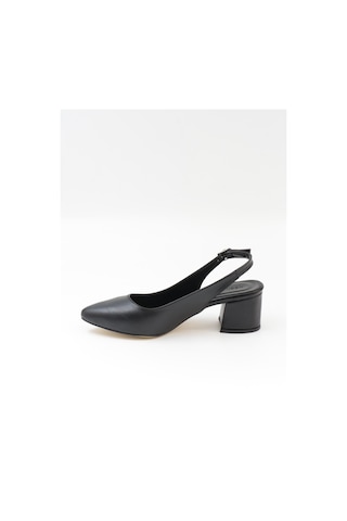 Nesilshoes Nesil Shoes Tam 725 Siyah Kalın Topuklu Kadın Sandalet