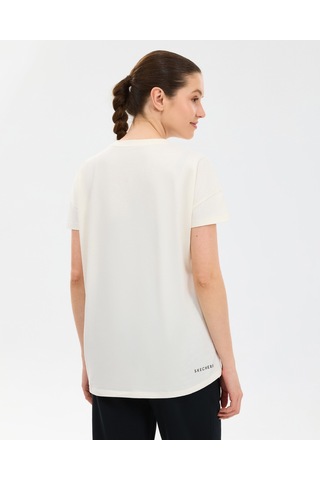 Skechers W Crew Neck Graphic Tee T-shirt Kadın Beyaz Tshirt S221482-3855