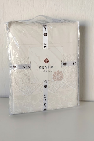 Battal Boy 6 Parça Pike Takımı - 240x260 Cm Şönil Jakarlı Yatak Örtüsü Seti - Krem Krem